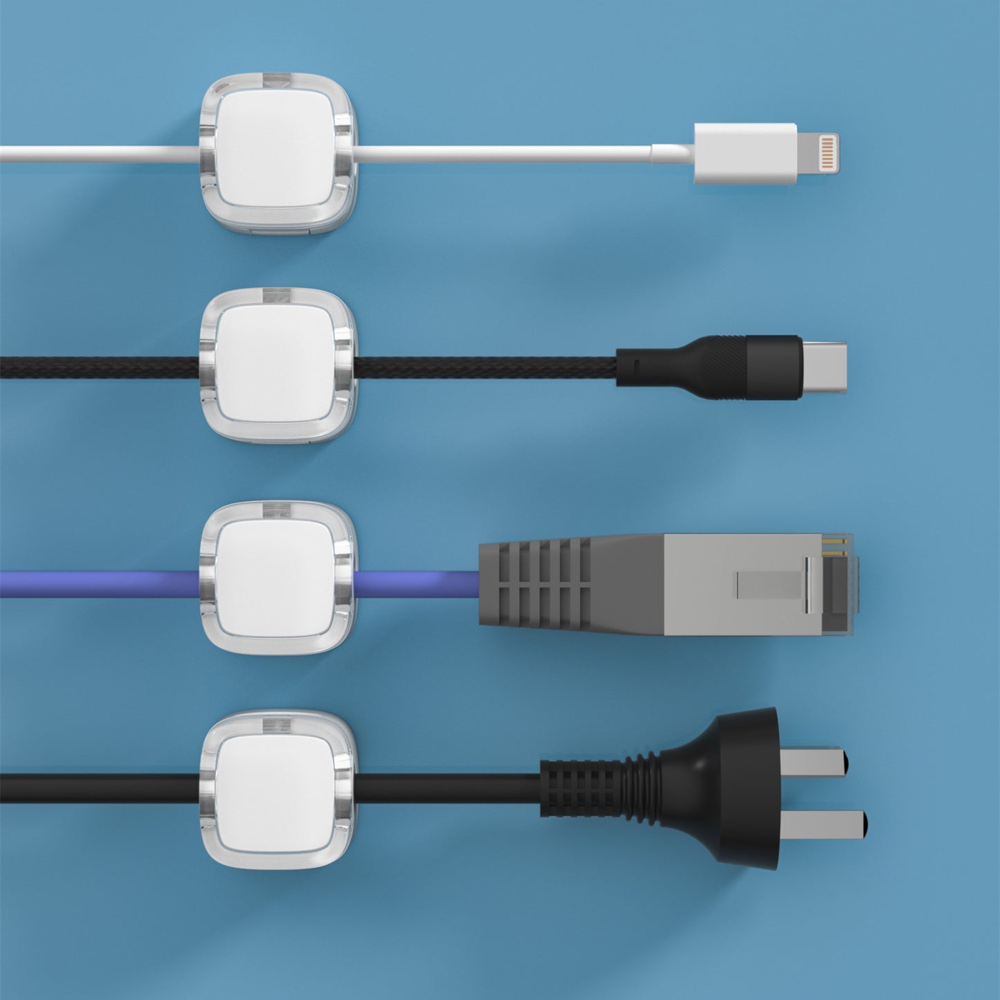 Transparent Magnetic Cord Organizer – 3 Pack Cable Holder