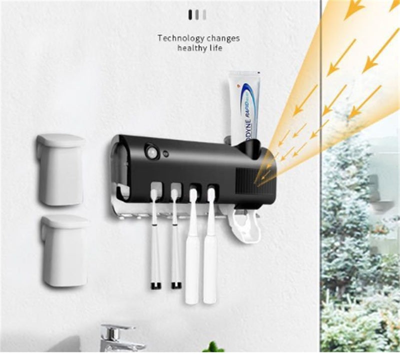 UV Toothbrush Holder & Toothpaste Dispenser