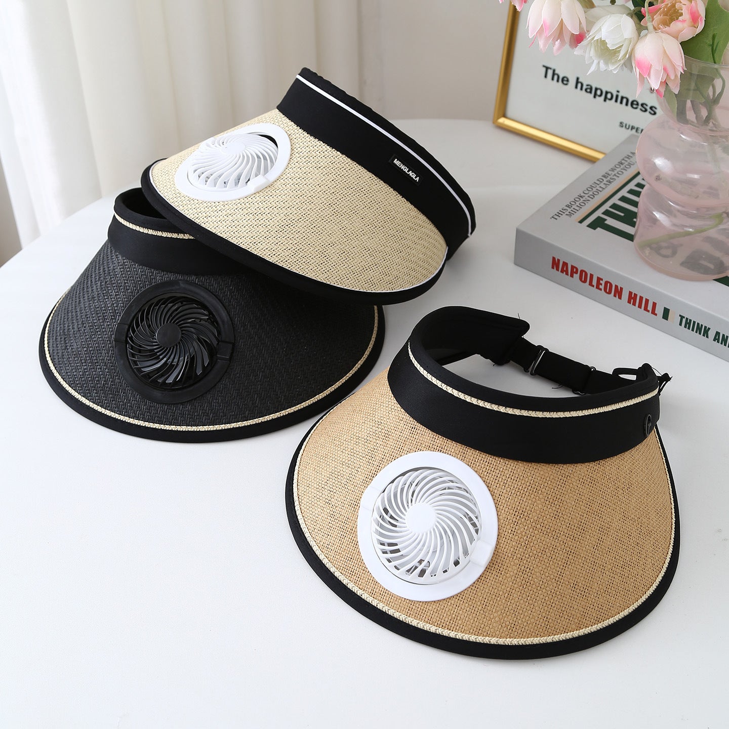 USB Charging Sunshade Cap with Built-in Fan