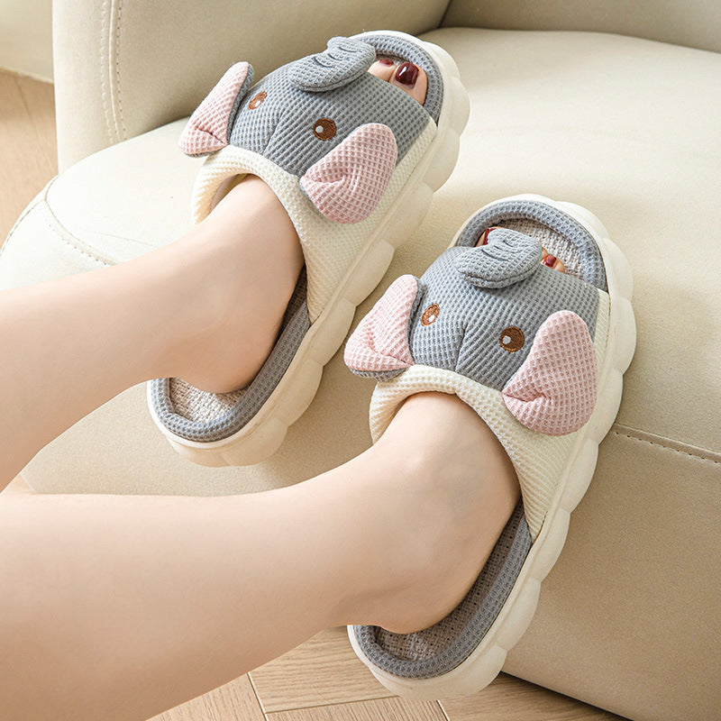 Couples Animal Linen Slippers – Cute, Cozy & Breathable