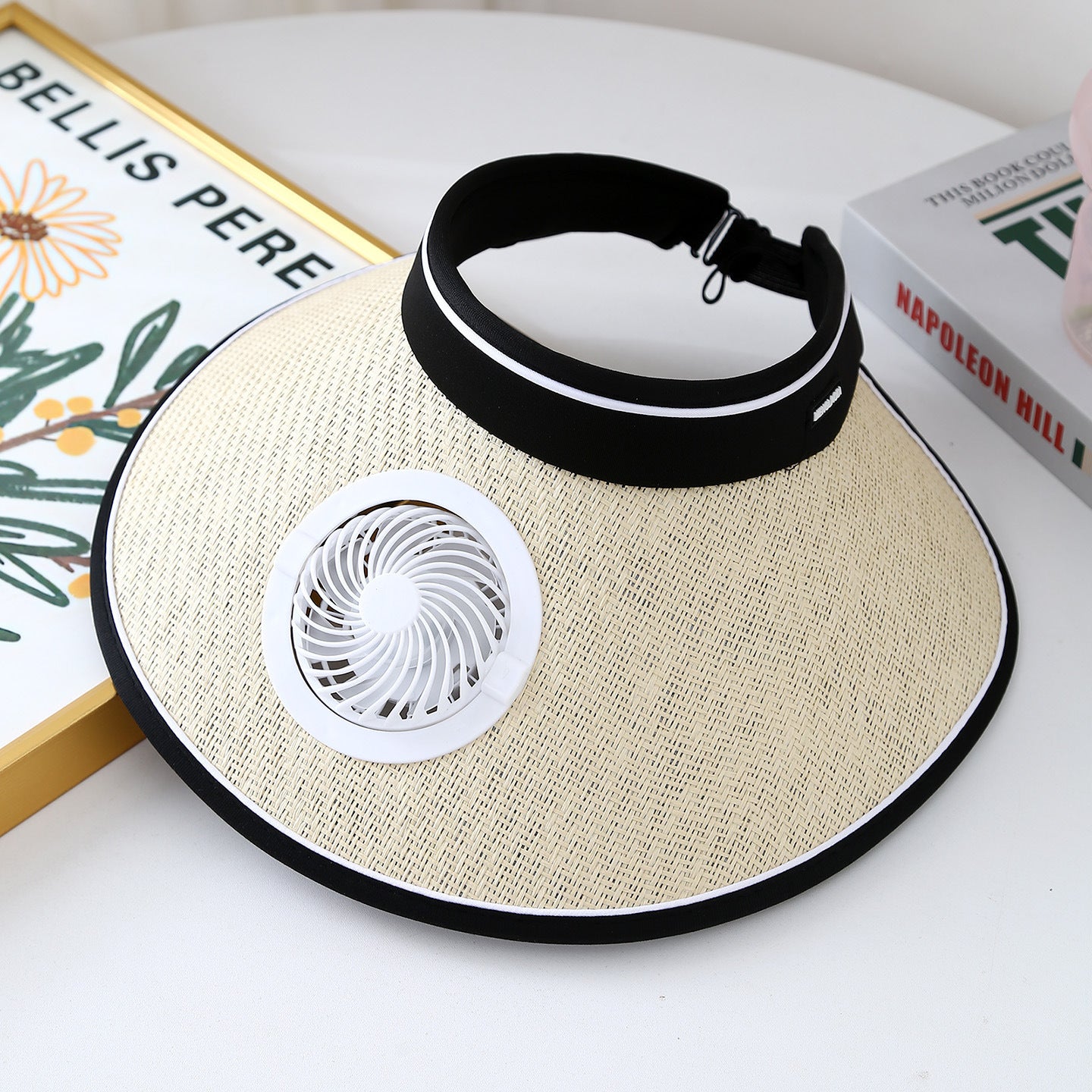 USB Charging Sunshade Cap with Built-in Fan