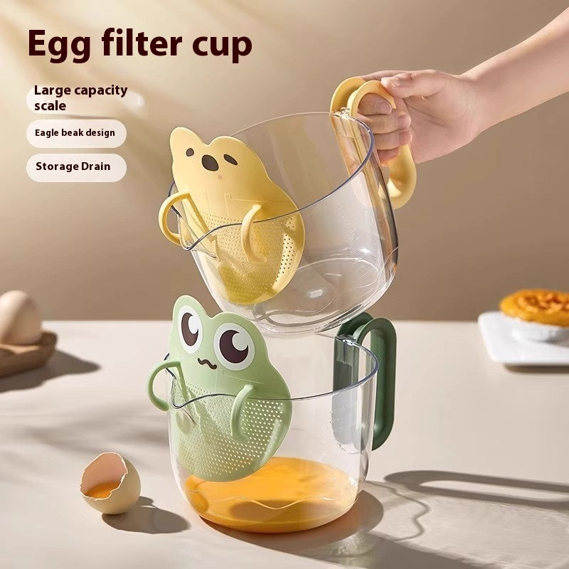 Cartoon Frog Measuring Cup – With Strainer & Handle