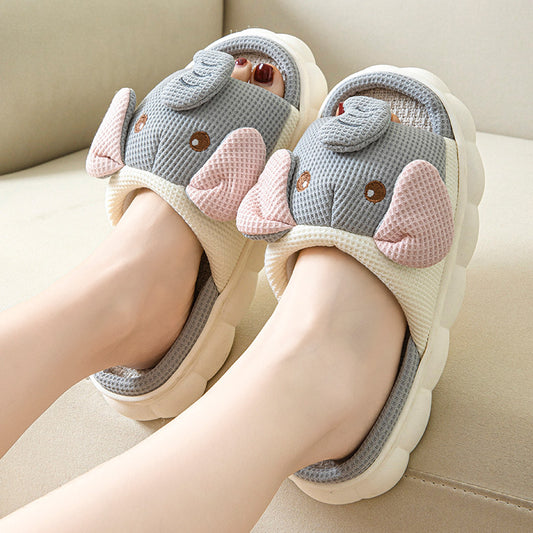 Couples Animal Linen Slippers – Cute, Cozy & Breathable