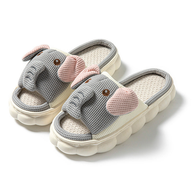 Couples Animal Linen Slippers – Cute, Cozy & Breathable