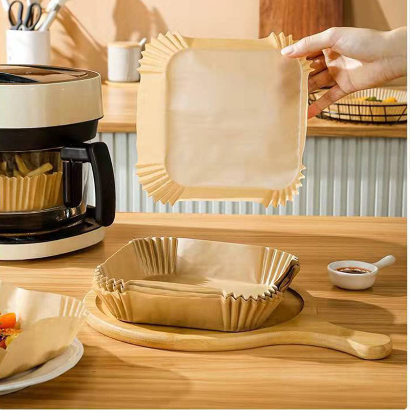 Air Fryer Paper Liners (100pcs) – Non-Stick, Oil-Resistant, Hassle-Free Cooking