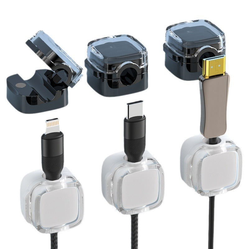 Transparent Magnetic Cord Organizer – 3 Pack Cable Holder