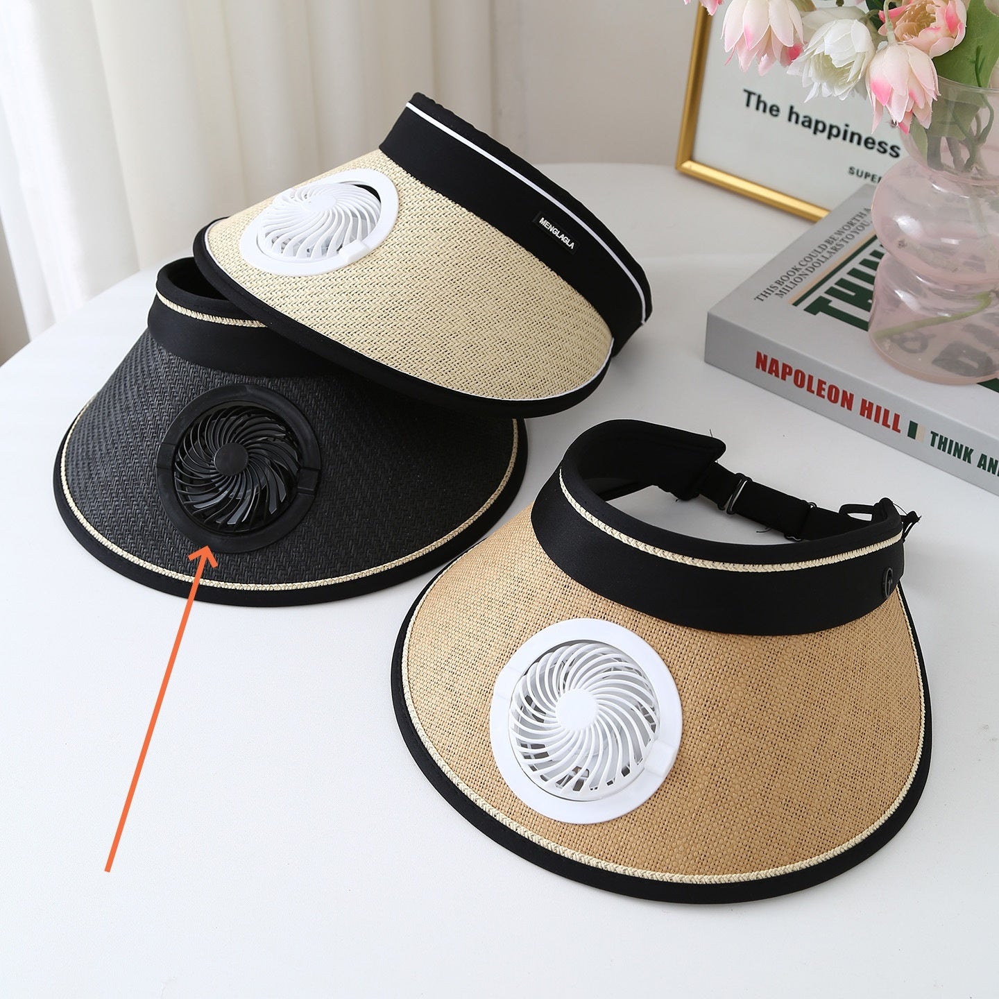 USB Charging Sunshade Cap with Built-in Fan