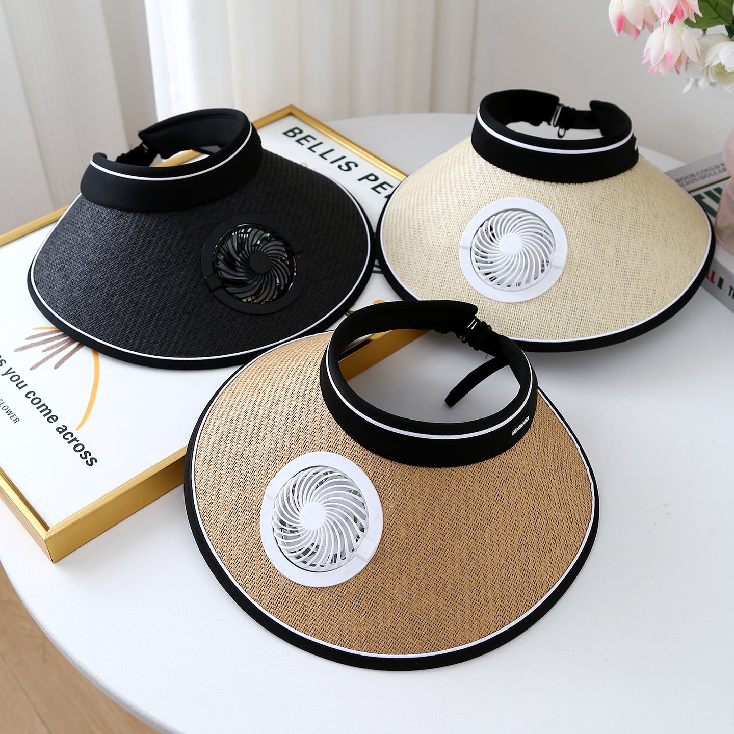 USB Charging Sunshade Cap with Built-in Fan